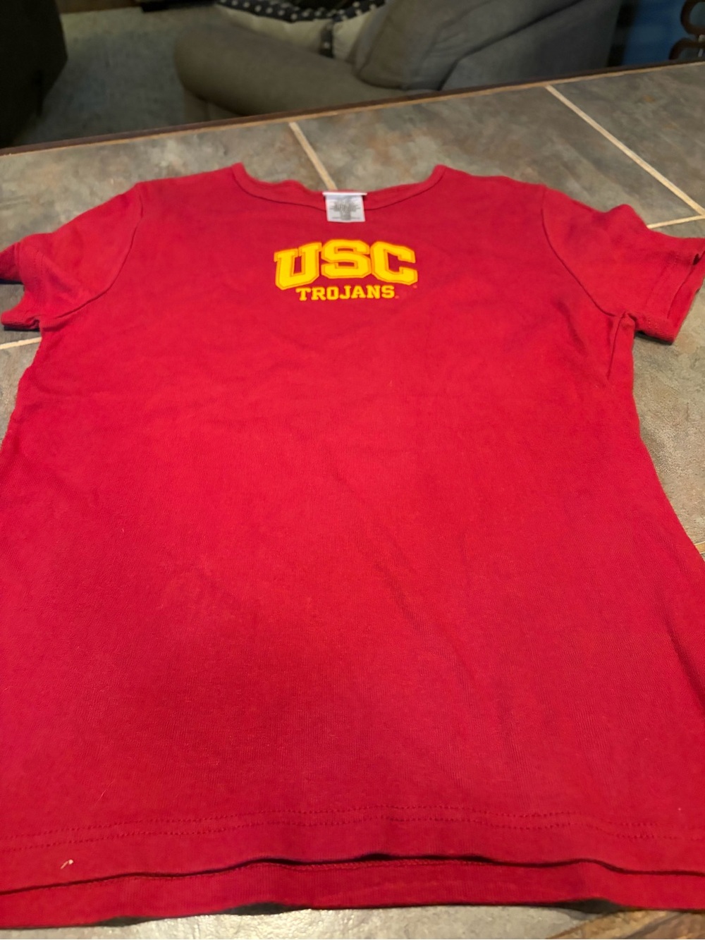 USC Trojans Short Sleeve ribbed Top, women’s fit ! XL